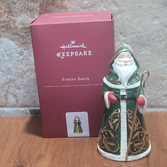 Hallmark Festive Santa 2016 Christmas Tree Ornament - Picture 3 of 14